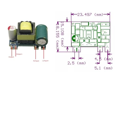 5pcs Mini AC to Dc Converter AC-DC 110V 120V 220V 230V to 5V Converter Board Module Power Supply 5V 700mA (3.5W) Module Board
