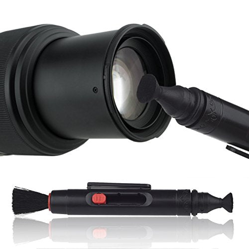 Camkix Camera Lens Cleaning Kit - Air Blower, 2in1 Lens Cleaning Pen, Cleaning Brush, Spray Bottle w/Cleaning Solution, Lens Cleaning Paper Tissue (50 Sheets), Microfiber Cleaning Cloths- for Lenses - color: W/ Fluid
