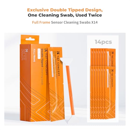 K&F CONCEPT Double Tipped 24mm Full Frame Sensor Cleaning Swab X14
