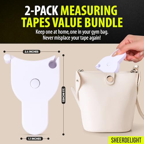 SheerDelight Body Measuring Tape, 2 Pack Retractable Body Tape Measure