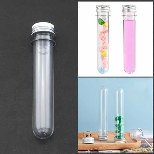 6-Pack Plastic Test Tubes with Screw Caps 45ml Clear Laboratory Tubes for Science Experiments, Party Decorations, Samples, Candies, Bath Salts & Storage