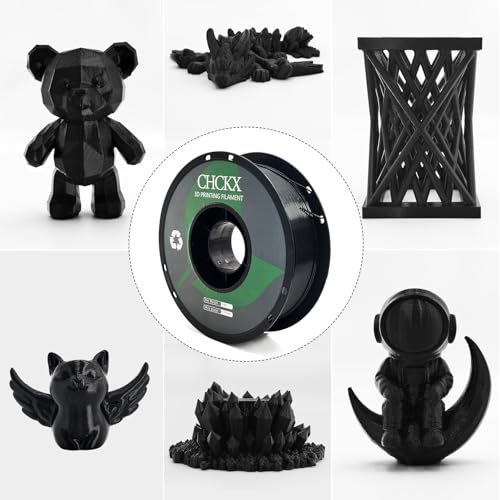 PETG 3D Printer Filament Black 1.75MM 1KG(2.2lbs) for Most 3D Printer - color: Black