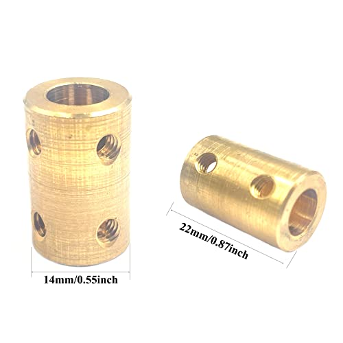 5Pcs 6mm to 8mm Brass Rigid Motor Shaft Coupling Coupler Transmission Connector Sleeve Adapter for RC Boat Car Airplane 3D Printers - size: 6mm to 8mm