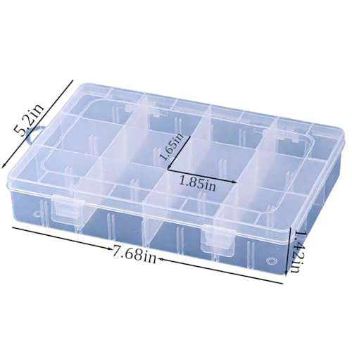3pcs Clear Storage Small Parts Organizer Box Storage Bin With Dividers Multi Compartment for Beads Art DIY Tackle Box Organizer (Small 12 - compartment) - color: Small 12 - compartment