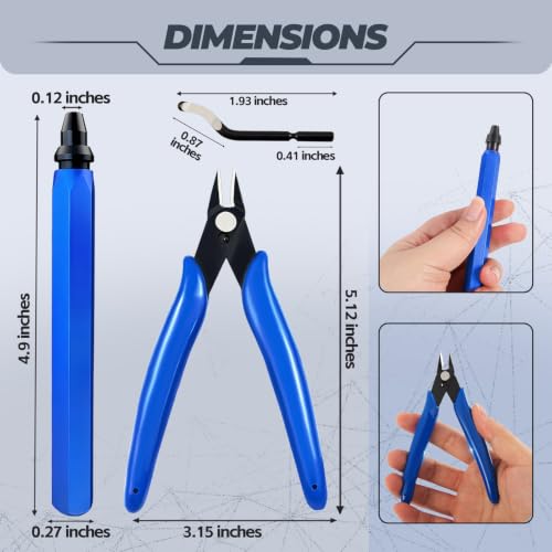 13 Piece Deburring Tool Kit for 3D Printing, Aluminum Handle with 10 Blades and Micro Wire Cutter for Plastic Resin and Light Metal