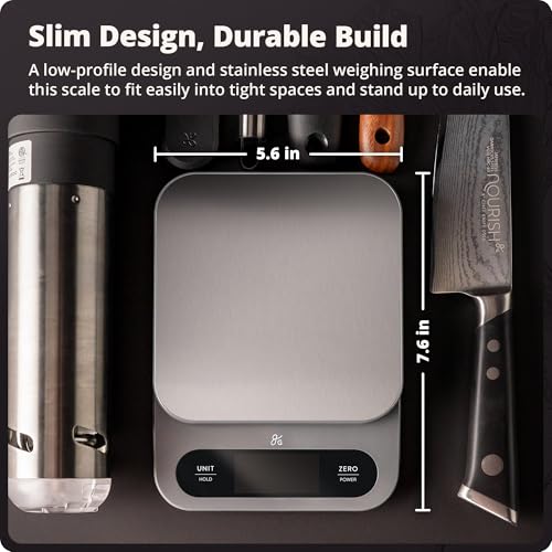 Greater Goods Digital Food Scale for Kitchen & Baking, 22lb High Capacity