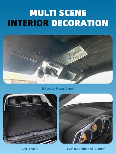 Light Gray Headliner Fabric Ultra-Fine Velvet - 96" L × 60" W Auto Head Liners, Tube Packaging with Foam Backing for Cars, Trucks, SUVs, RVs, Boats - Home Repair/DIY Headliner Material - color: Light Gray, size: 96"L×60"W