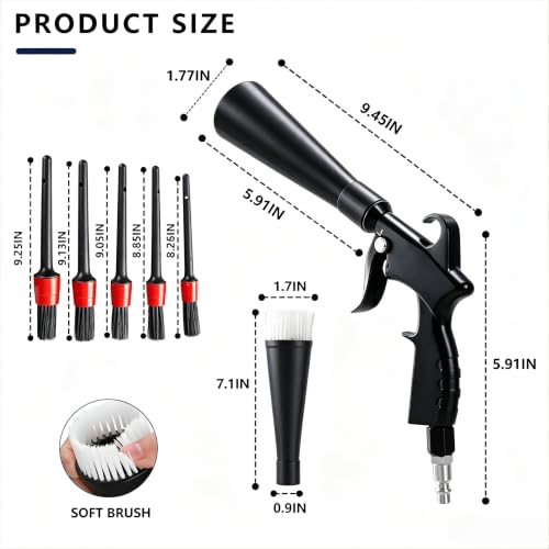 Tornado Detailing Car Cleaning Gun with Metal Nozzle | Interior Drying Air Gun | High Pressure Blower Gun | Car Cleaning Kit for Swiftly Removing Dirt and Dust with Air Flow