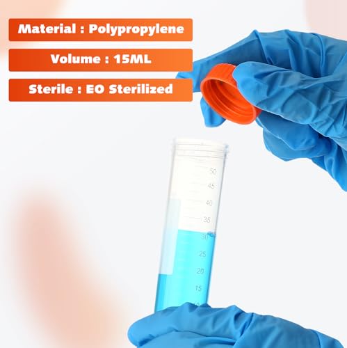 Xuhal 100 Counts 50ml Centrifuge Tubes, 28 x 116 Mm, Plastic Tubes, Orange - color: Orange