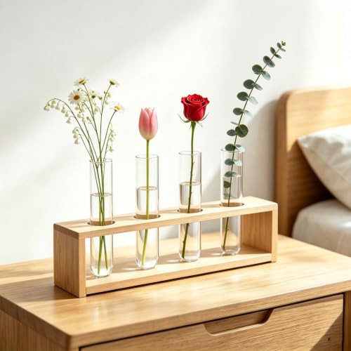 10 Pcs Glass Test Tubes for Plants, 6 Inch Plant Propagation Tubes Clear Propagation Vases, Hydroponic Planter for Home Office Desktop Decoration (no Lip on the top)