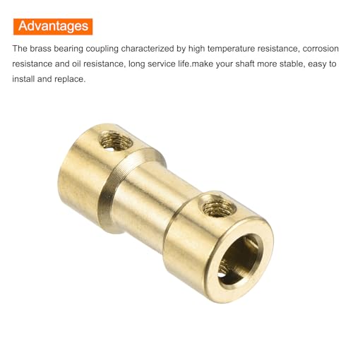 MECCANIXITY 6pcs 5mm to 5mm Brass Shaft Coupling Joint Connector with Screws and Hex Wrench Flexible Motor Shaft Coupler for Car Wheels Tires Shaft Motor - size: 5mm to 5mm