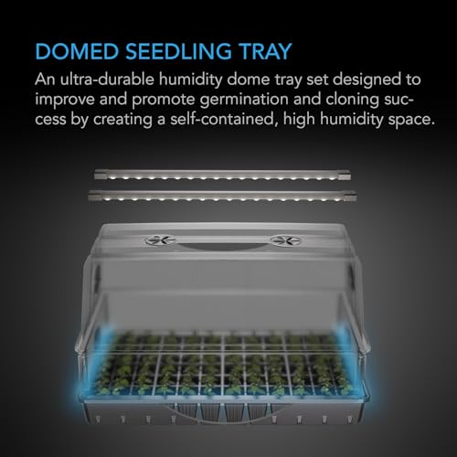 AC Infinity Heavy-Duty Large Humidity Dome w/ Full Spectrum LED Grow Lights - size: Large Light Kit
