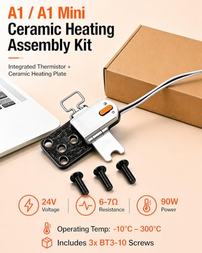 Bamboo lab Upgraded Hotend Heating Assembly for Bambu Lab A1 & A1 Mini, Replacement Hot End Kit with Heating Block for 3D Printer - size: 1-Pack Hotend Assembly