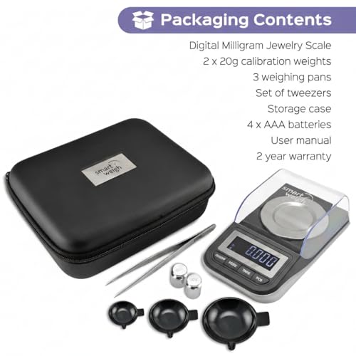 Smart Weigh Milligram Powder Scale, 50g x 0.001g, Reloading, Weed & Gold - size: GEM 50