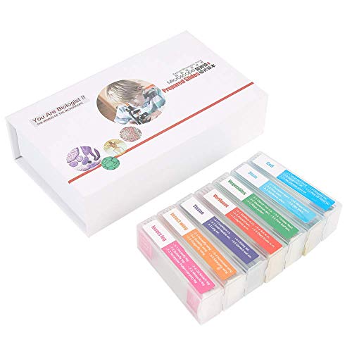 35pcs Microscope Slide, Assorted Cytology Botany Zoology Entomology Prepared Slides Biology Glass Lab Specimens Set for Students Science Experiment Teaching
