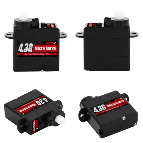 4.3G Micro Servo Motor, Mini Servo Motors for Robot Car Plane RC Helicopter Arduino RC Helicopter Airplane Car Boat Robot Arm/Hand/Walking/Servo Door Lock Control (4PCS Plastic Gear) - color: 4pcs Plastic Gear