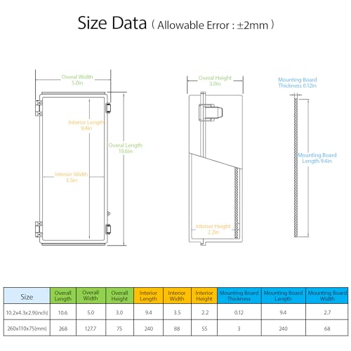 LeMotech Electrical Box, IP67 Waterproof Hinged Clear Cover Stainless Steel Latch Junction Box, ABS Plastic Electrical Enclosure with Mounting Plate,Wall Brackets, Cable Glands,10.2"x4.3"x2.9",Grey - color: Clear Cover, size: 10.2"x4.3"x2.9"