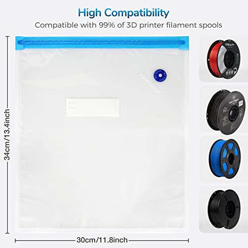 FugaCity 3D Printer Filament Storage Vacuum Kit- 20 Pack Reusable Vacuum Bags (PA+PE 13.8 ×15.7 in) for Keep Filament Clean & Dry