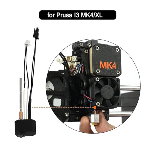 Hotend for Prusa I3 MK4/XL, 24V 40W Print Head Kit with Thermistor, Heater Cartridge, Heating Block, 0.4mm Nozzle and Silicone Cover - style: Prusa I3 MK4 Hotend