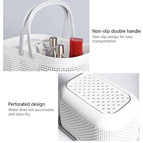 Plastic Portable Shower Caddy Basket, Storage Organizer, White, 2 Pack - color: White, size: 2 Pack