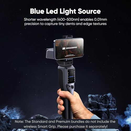 3DMakerpro 3D Scanner Seal Lite, Small-Format 3D Scanners for Printing, Blue Led Light Source, Up to 0.02mm Accuracy, Mono Texture Scanning (Premium Version)