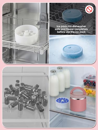 3ml Peptide Case for Fridge, 20slots Peptides Vial Jar with Ice Pack Pink - color: 20slots Pink Jar+ice Pack