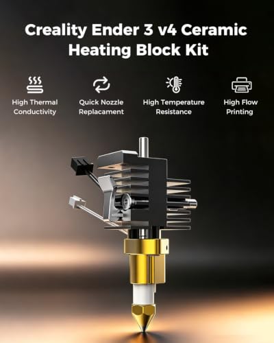 Creality Official Ender 3 V4 Hotend, All-Metal Integrated Design, Support 300°C High Temperature and 500mm/s Fast Speed Printing, Original Replacement Part - style: Hotend