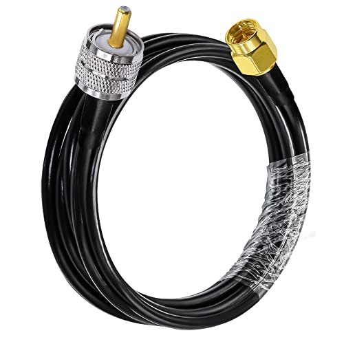 TUOLNK RG58 SMA to UHF PL259 Jumper Cable, 6.6ft(2M) SMA Male to SO239 PL259 Male Extension Coaxial Cable, Low Loss Antenna Pigtail Cable for CB Radio, Ham Radio - size: 6.6ft