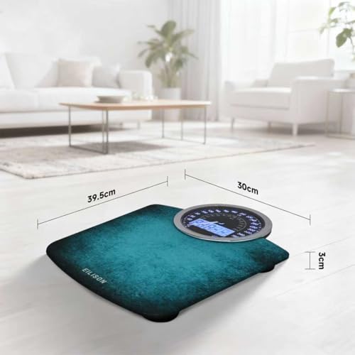 EILISON 2-in-1 Digital & Analog Bathroom Scale, 400 lbs, Large Display - color: Blue