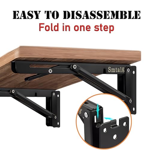 18 Inch Folding Shelf Brackets, 2 Pack Detachable Heavy Duty - size: 18 Inch