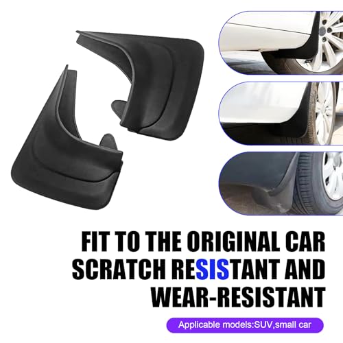 2 PCS Car Mud Flaps, Splash-Proof Mud Splash Guards Tire Protector, Front and Rear Mudguard Replacement, Universal for Most Sedans (Black #S) - color: Black #S