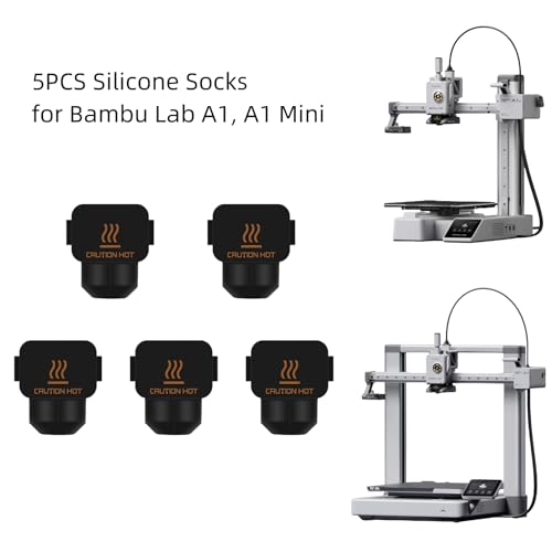 5PCS Silicone Socks for A1, 3D Printer High Temperature Resistance Hotend Nozzle Silicone Socks Cover for Bambu Lab A1/A1 Mini - style: A1