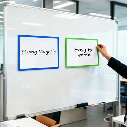 6 Pcs A4 Extra Large Dry Erase Magnetic Tags - 8.27"×11.69" Writable Flexible Magnet Labels with Storage Box, 6 Bright Colors for Whiteboard, Fridge, Office, School, Home Organization & Name Plates