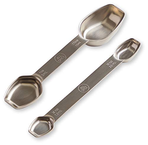 AllSpice Stainless Steel Double Sided Measuring Spoon Set - size: 2 Spoon Set
