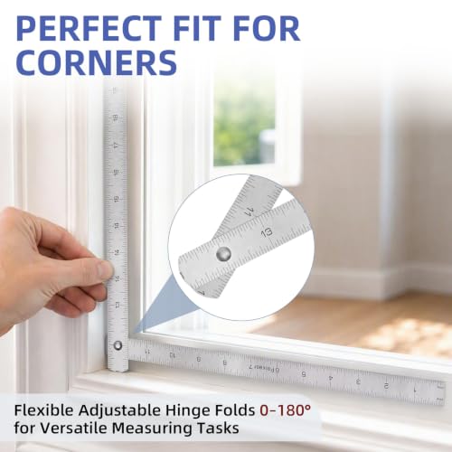 Metal Ruler 36" Folding Steel Ruler for Engineering Measuring Tool - size: 36in-1PC