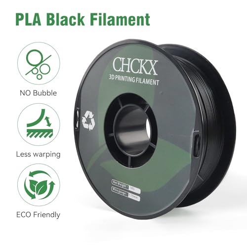 PLA 3D Printer Filament,1kg Spool (2.2lbs), Black - color: Black