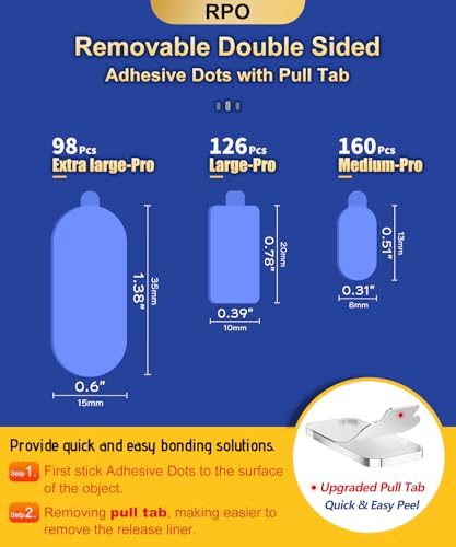PHIXBEAR Removable Adhesive Dots, No Trace Museum Poster Mounting Putty - size: Large-Pro
