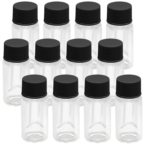 10ml Small Liquid Sample Vial, 12 Pcs Clear Glass Vials - size: 10ml