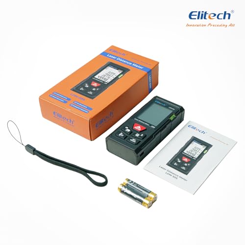 Elitech Laser Tape Measure, 165ft Laser Distance Meter with Bubble Level - size: Basic: Red Laser, Single Bubble