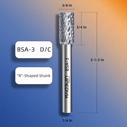 SA-3 Carbide Burr 1/4" Shank Double Cut Rotary File Bits - style: SA-3