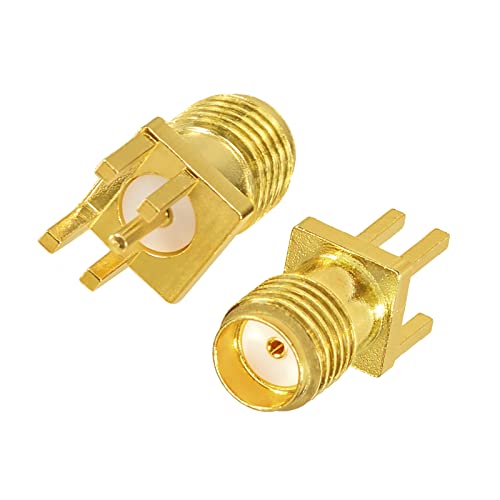 Superbat SMA Connectors RF Coaxial SMA Female Jack PCB Edge Mount Connector Solder Adapter Vertical Thru Hole 10pcs - color: 0.051 inch Straight Connector