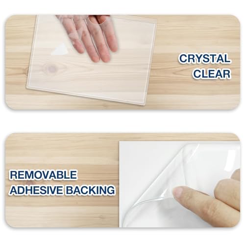 H4D 48 Pack labels for Storage Bins, 4" x 6" Plastic Clear Adhesive Pockets - size: 4" x 6", style: 48 Pack