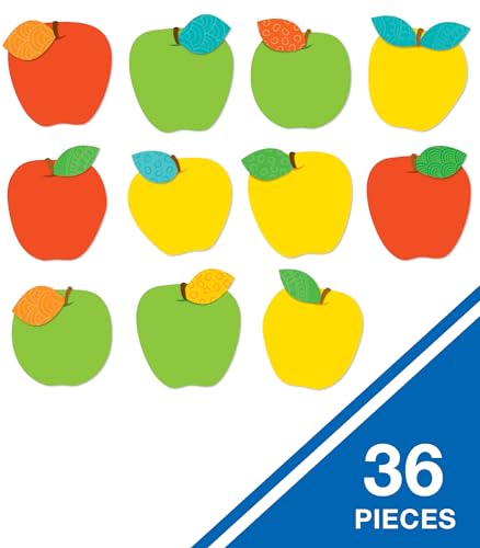 Carson Dellosa 36-Piece Colorful Apples Bulletin Board Cutouts, Fall Apple Cutouts for Bulletin Board and Fall Classroom Décor, Fall Classroom Cutouts - size: Regular, style: Apples Modern