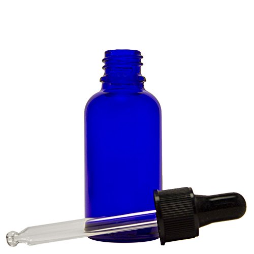 GreenHealth – Pack of 2 – Cobalt Blue Glass Bottles 1oz with Glass Dropper | Refillable Essential Oil, Aromatherapy, Serum & DIY Skincare Containers - size: 1 oz