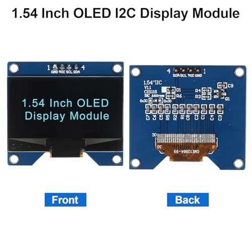 4pcs 1.54 Inch OLED I2C IIC Display Module, 128x64 Pixel SSD1309 Driver Self-Luminous OLED Screen Board Compatible with Arduino Raspberry Pi, Come with Storage Box (Blue) - color: Blue 4pcs
