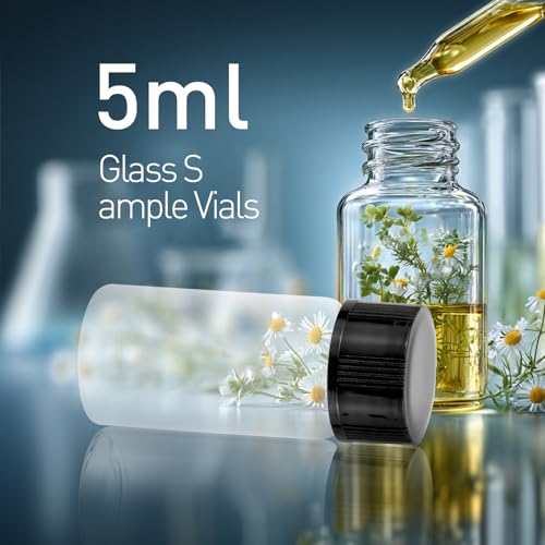 14pcs 5ml Small Clear Glass Bottle Vials with Plastic Screw Cap - color: Clear, size: 5ml