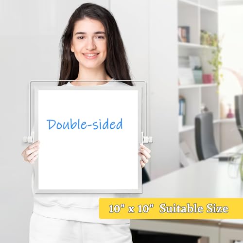 Double-Sided Magnetic White Board with Stand, 10" x 10" - color: White, size: 10"W x 10"H