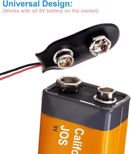 California JOS 9V Battery Clip Connector Used in Student Experiment or Other Equipment with 9V Battery (I-Type, Soft Shell) - 10 PCS
