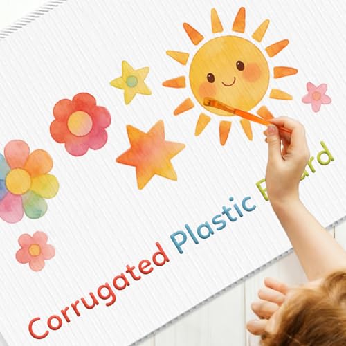 Corrugated Plastic Poster Board 16" x 20", 10 Pack Waterproof Blank Yard Signs for Outdoor, 3/16 Inches Thick White Corrugated Plastic Board, Large Poster Sheets for Advertising, Presentation, Craft - size: 10 Pack 16" x 20"