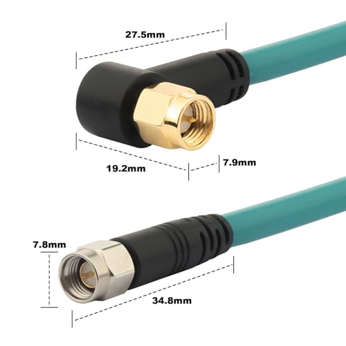 1ft 2-Pack SMA Male to SMA Male RG142 Coaxial Cable Jumper 50 Ohm - size: 12 inch / 30cm